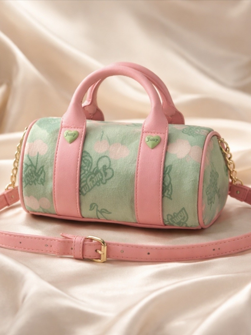 Juicy Pink & Mint Mini Barrel Bag - Women's Shoulder Crossbody